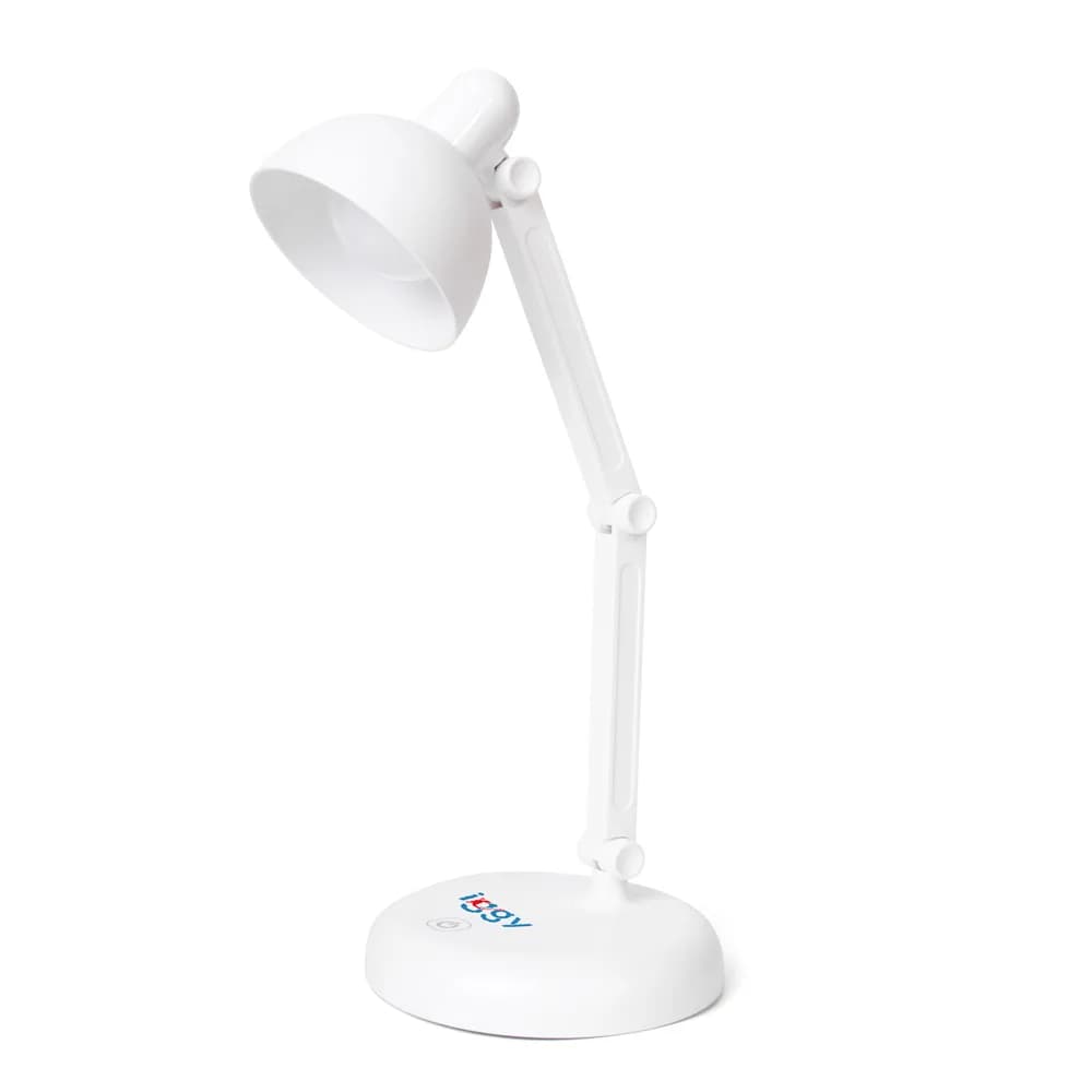 LAMPA BIROU LED Iggy,100 lumen,3 trepte intens lum,buton tactil on/off,mat ABS,conec: cablu USB inclus/3 baterii AA (neincluse),durata viata bec LED 50000h,alb "IGDL-LED-LAMP"