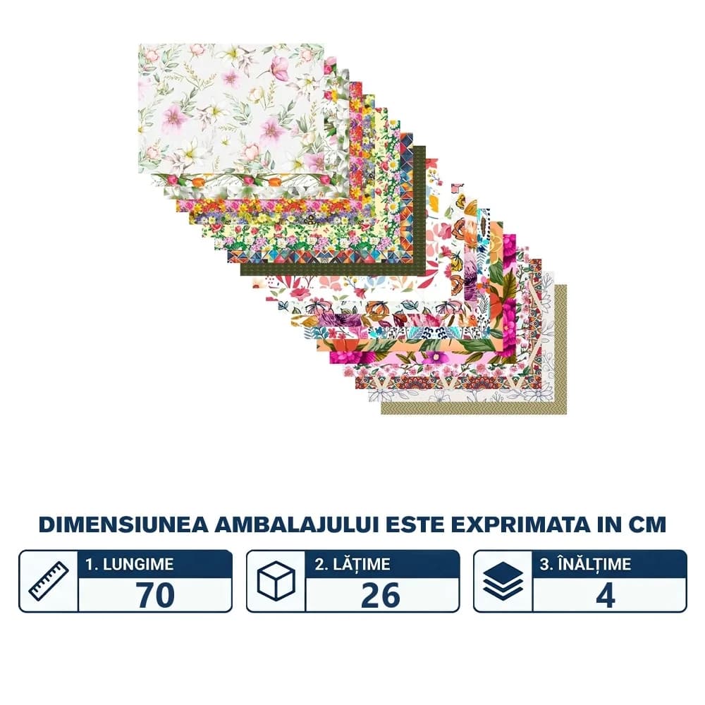 Hartie ambalaj cadouri, 80g, 70x100 cm, 100 buc/set - NEBO — miniatură