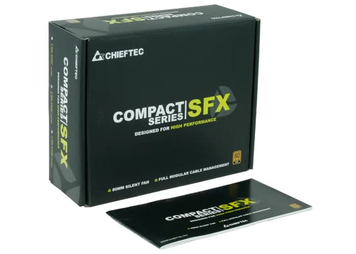 SURSA Chieftec Compact 550 W, modulara, certificare 80 Plus Gold, ventilator 80 mm x 1, PCI-E 6+2 pin x 2, SATA x 6, "CSN-550C" — miniatură