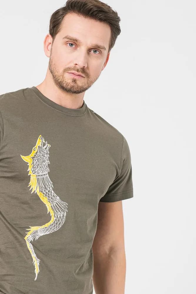TRICOU CASUAL DRACON BARBATI GRAY-S — miniatură