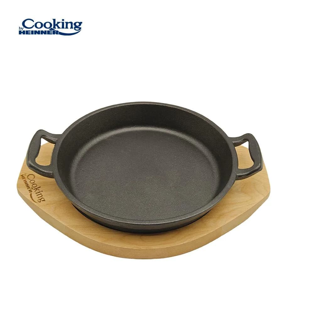 TIGAIE SERVIRE FONTA PURA CU SUPORT DE LEMN DIA 20 CM, COOKING BY HEINNER — miniatură