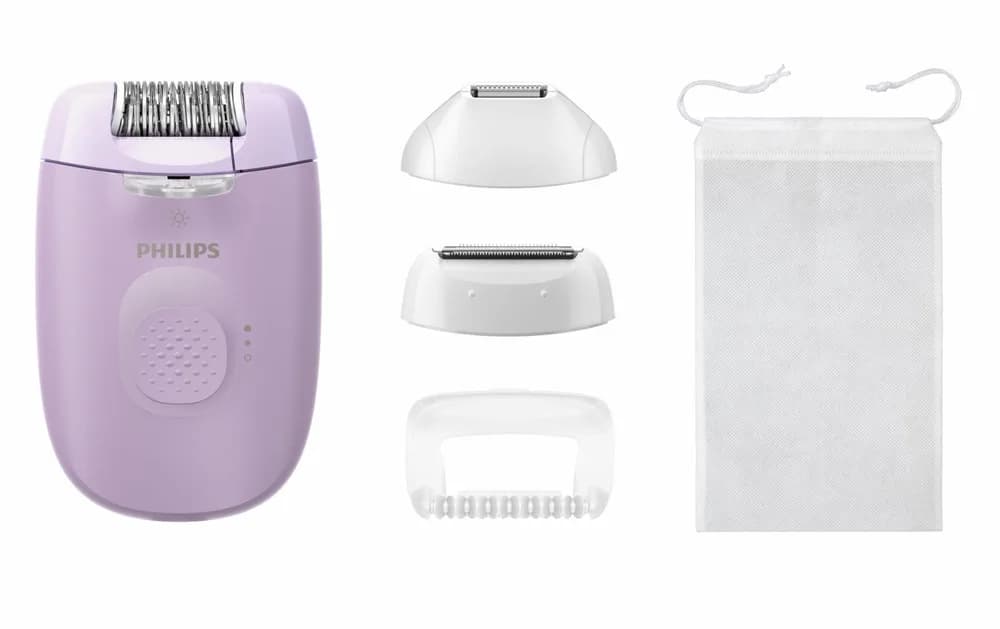 Epilator PHILIPS Seria 4000 BRE257/00, 2 setari de viteza, Cap de epilare lavabil, 4 accesorii, Lila, L x A x I (mm) 50x120x145