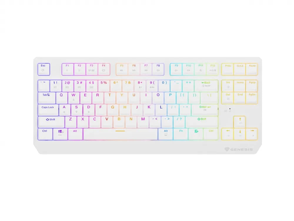 Tastatura Mecanica Gaming Genesis Thor 230 TKL, RGB, Wireless, Alb — miniatură