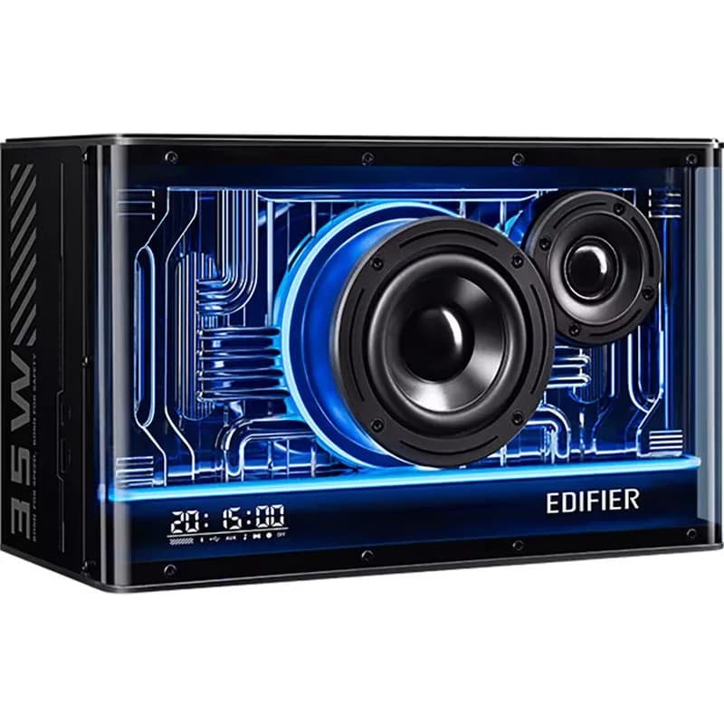 BOXE EDIFIER Gaming desktop, RMS: 40W, Bluetooth 5.3, USB-C, USB-A, AUX, EQs preset 3 moduri, RGB 7 culori, GaN charger 35W, black, "QD35-BK" — miniatură