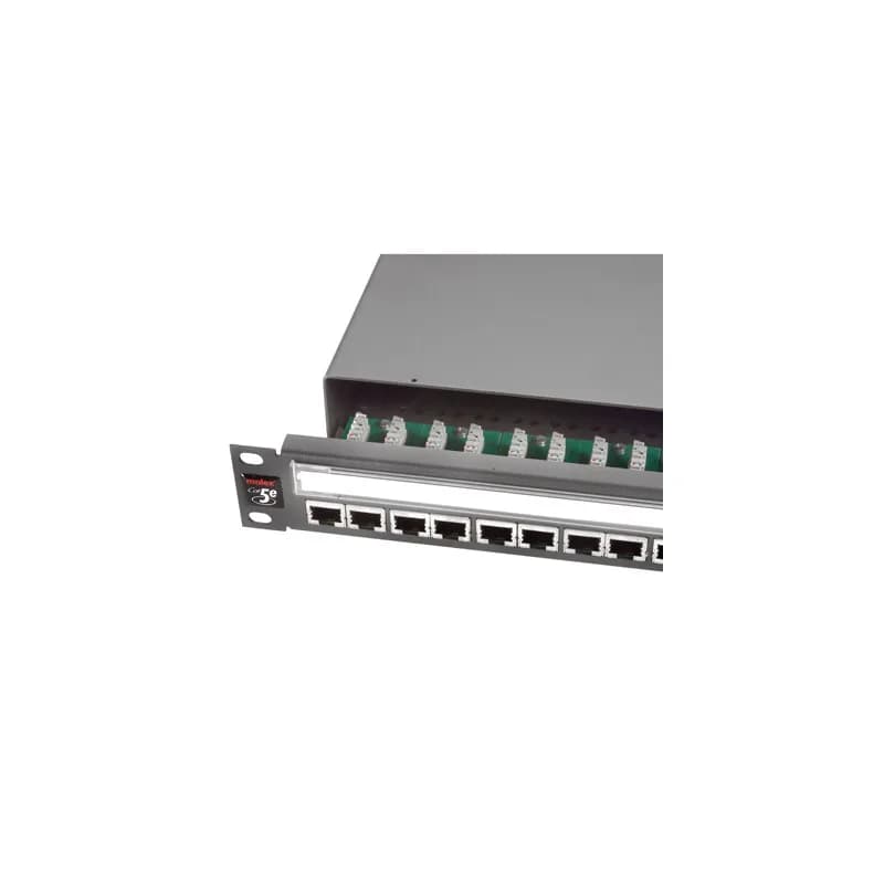 Patch panel 19", 1U, PowerCat 5e, 24xRJ45, ecranat, suport de cabluri integrat, Graphite - Molex "PID-00030"