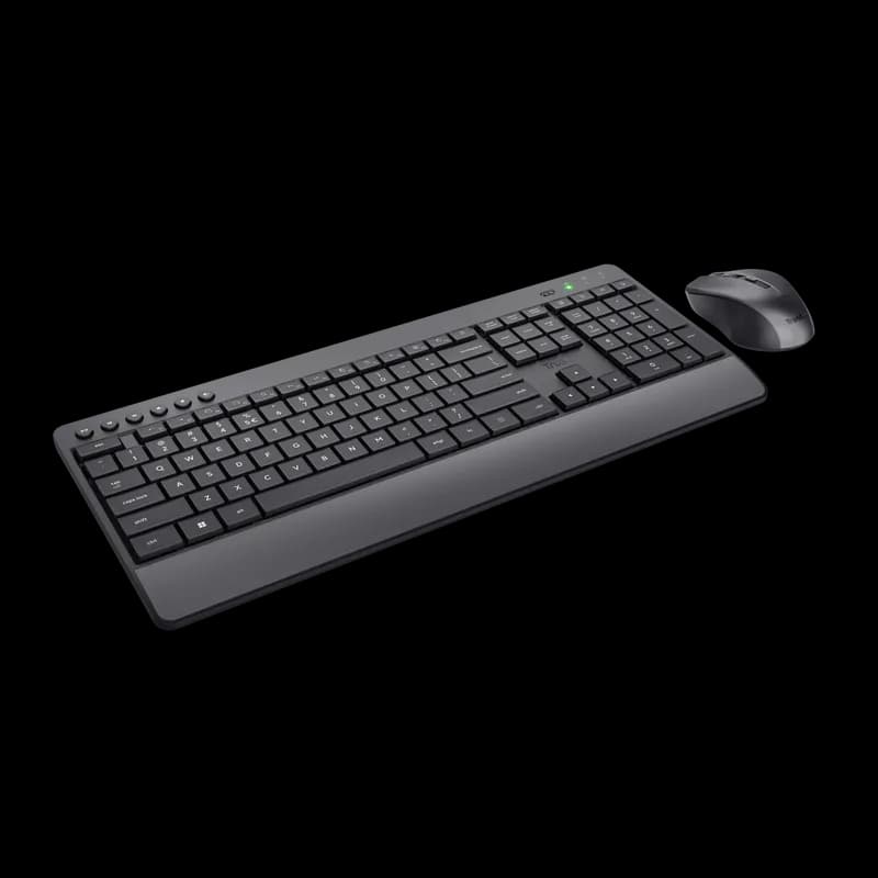 Kit Wireless tastatura si mouse TRUST Trezo, taste numerice, negru — miniatură
