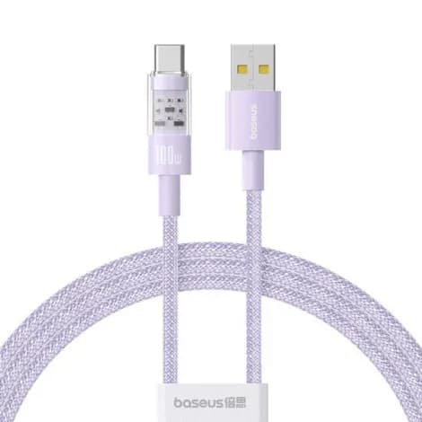 CABLU alimentare si date Baseus Gem, Fast Charging Data Cable pt. smartphone, USB la USB Type-C 100W, 2m, mov "P10373002511-01" - 6932172658700