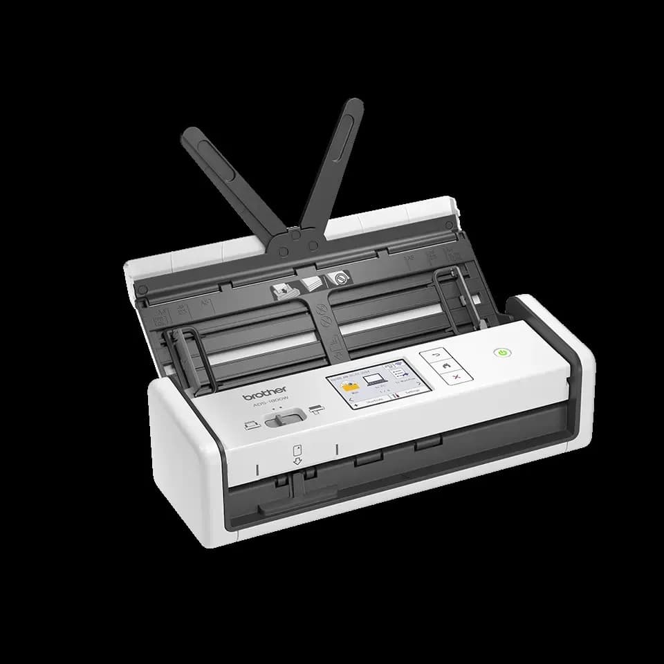 Scanner Portabil Compact BROTHER ADS-1800W, A4, Viteza de scanare duplex: 30ppm/60ipm, Optiuni:, Conectivitate:WiFI, Scanare ambele fete:Da, ADF:60coli "ADS1800WTC1" — miniatură