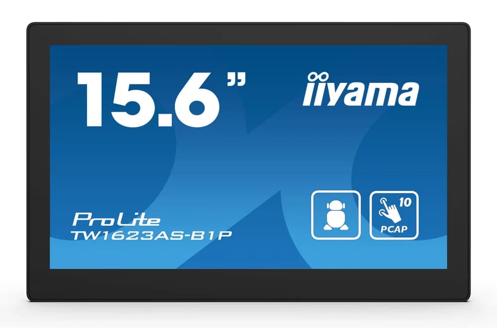 IIYAMA Monitor Android 24/7 TW1623AS-B1P 15.6" Full HD PCAP 10pt touch screen with POE 1920 x 1080 16:9 450 cd/m2 30ms projective capacitive Android 13 BT "TW1623AS-B1P" — miniatură