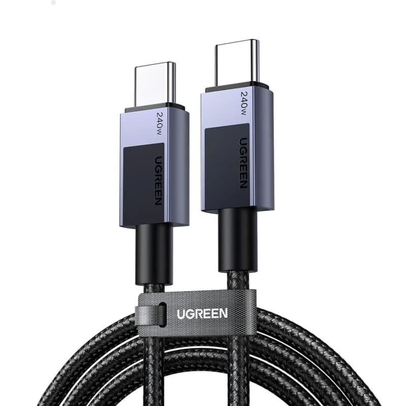 CABLU alimentare si date Ugreen, "L513", Fast Charging Data Cable pt. smartphone, USB Type-C la USB Type-C 240W, 2m, braided, negru "45068" - 6941876240685