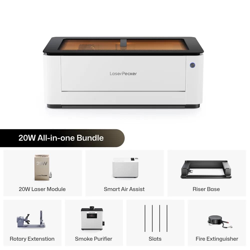 Accesoriu imprimantă 3D LaserPecker LX2 20 W (C-CPB2EUBZGR3N0000) — miniatură
