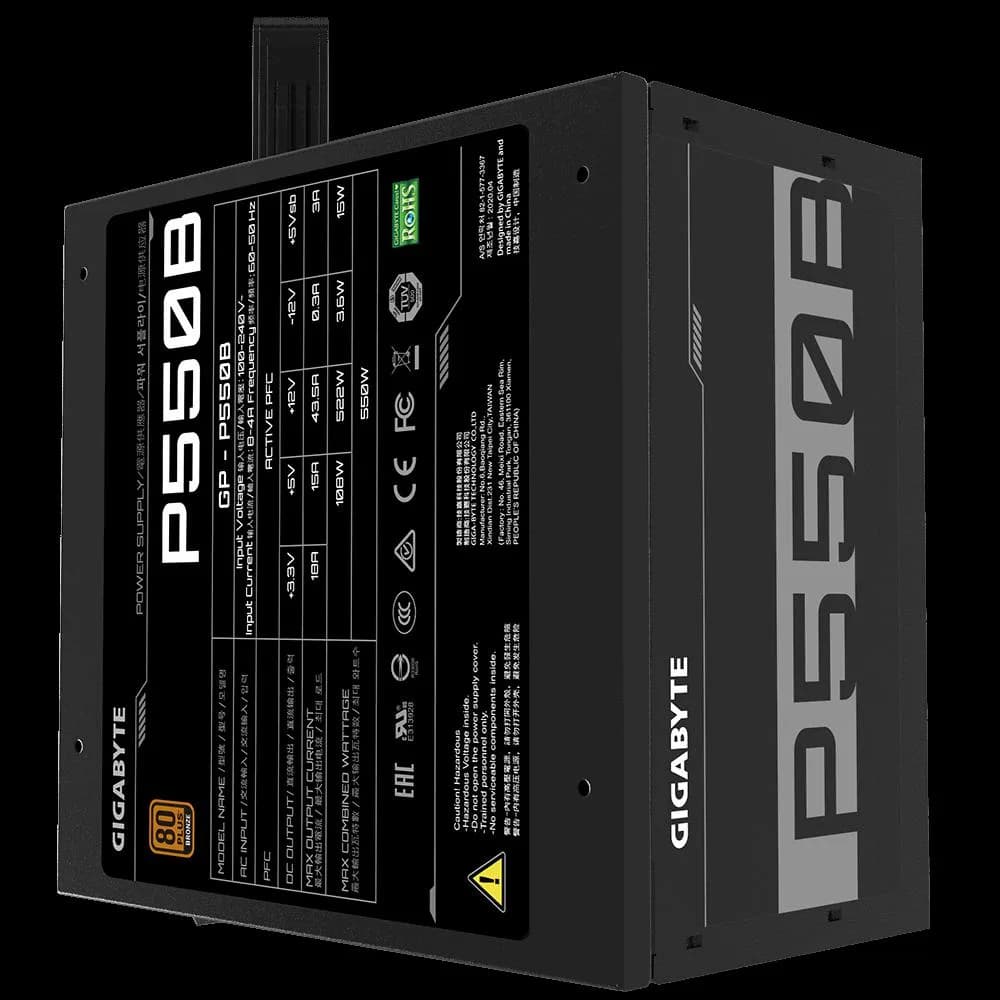 Sursa Gigabyte P550B, 80 PLUS Bronze, 550W — miniatură