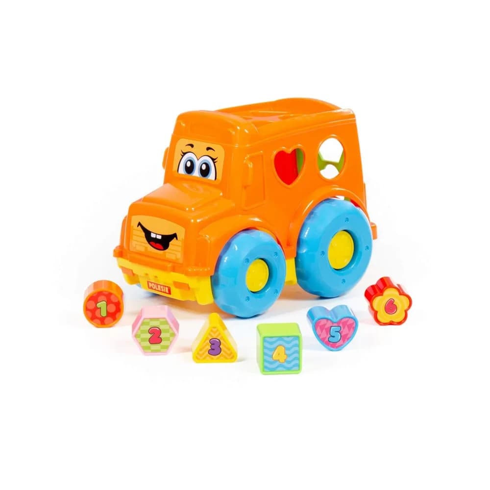 Autobuz + cuburi educative, 23.5x15.2x17 cm, Polesie — miniatură