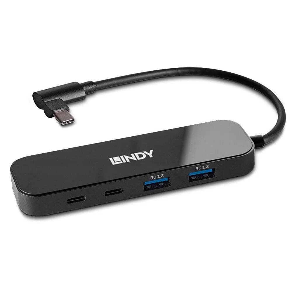 Hub USB LINDY 4 Port USB 3.2 Gen 2 Hub, USB-C, 4 porturi, Negru — miniatură