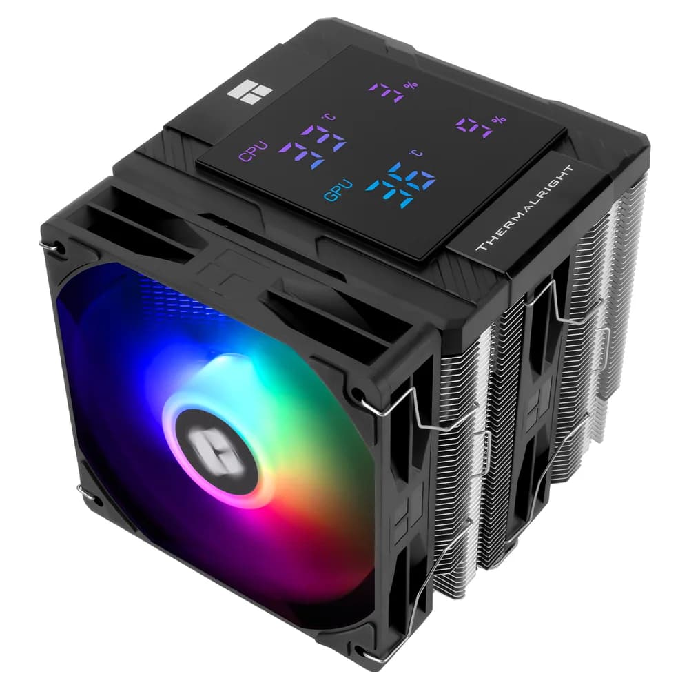 COOLER Thermalright "Peerless Assassin 120 Digital", skt. Intel si AMD, racire cu aer, vent. 2 x 120mm (TL-C12C-X28-S V2), 1850 rpm, 6 heatpipes, H 162mm, ARGB, negru, "Peerless Assassin 120 Digital Black Argb" — miniatură