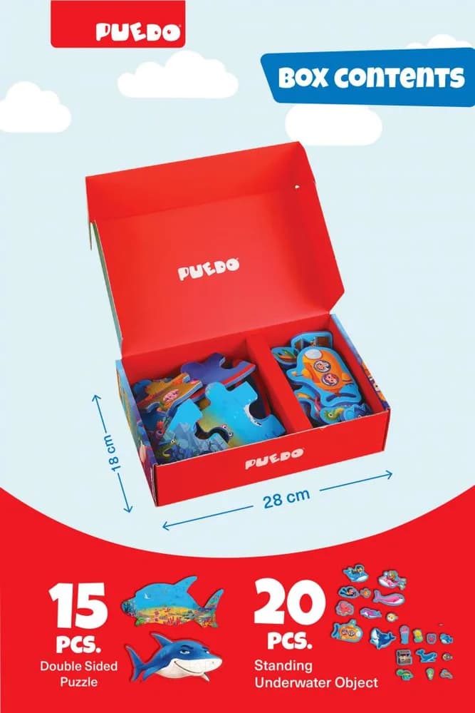 PUZZLE DIN SPUMA EVA, LUMEA MARINA, PUEDO — miniatură