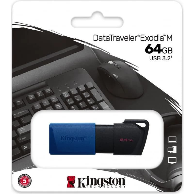 Memorie USB Kingston DataTraveler Exodia M 64 GB, USB 3.2, Negru — miniatură
