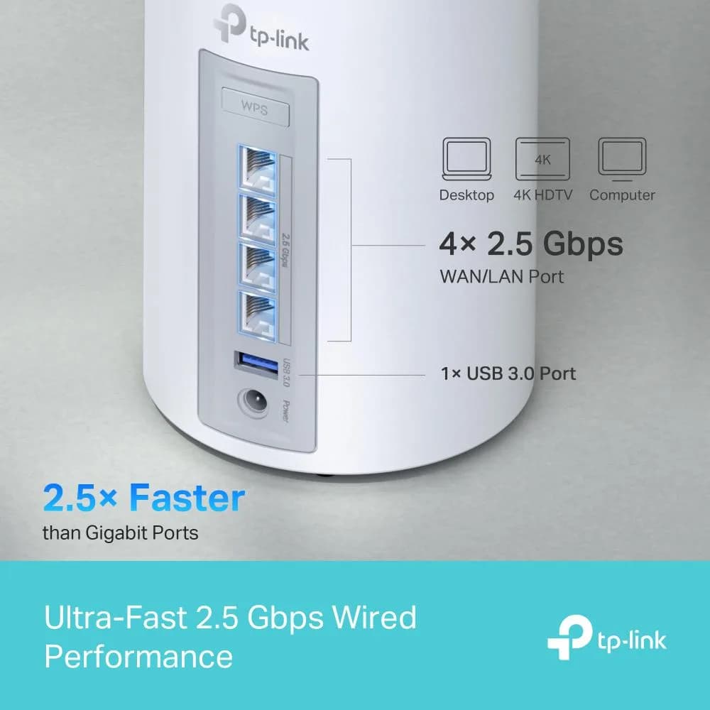 Router wireless TP-LINK DECO BE65, WIFI 7, Mesh, Tri-Band — miniatură