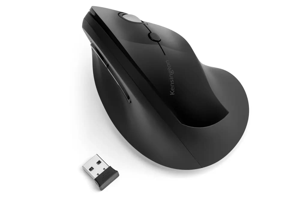 MOUSE Kensington - ergonomic, PC sau NB, wireless, 2.4GHz, optic, 1600 dpi, butoane/scroll 6/1, butoane programabile, ergonomic, negru, "K75501EU" — miniatură