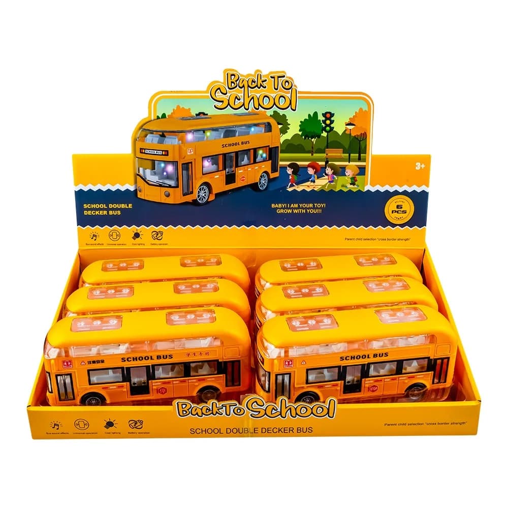 Autobuze cu baterii, 6 buc/set — miniatură