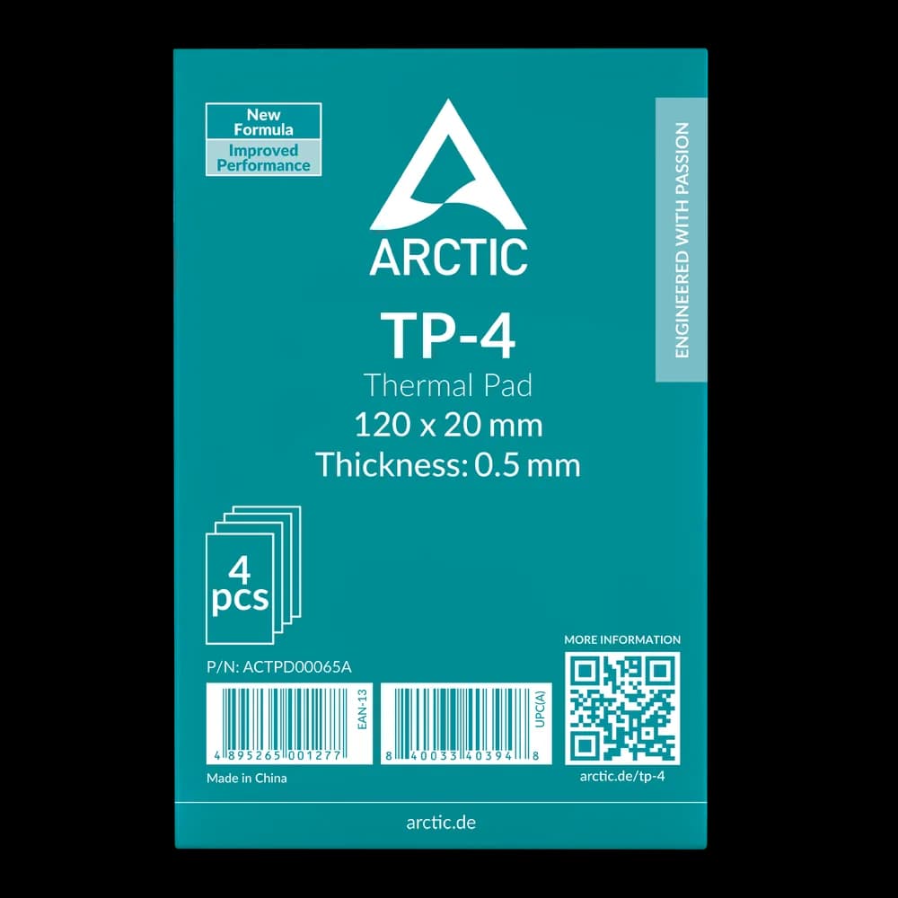 Set 4 buc Thermal Pad Arctic "TP-4", 120 x 20 mm 0.5mm grosime, densitate 3.4 g/cm3,"ACTPD00065A" — miniatură