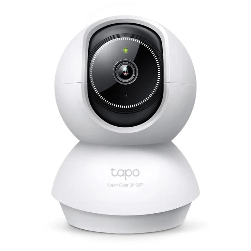 Pan/Tilt AI Home Security Wi-Fi Camera SPEC: 3K 5MP (2880×1620), 2.4 GHz, Horizontal 360º FEATURE: Pan/Tilt, Smart AI Detection and Notifications (motion, people, pets, cars, baby crying, abnormal sound), AI Smart Tracking, Sound and Light Alarm, Remote Control, Two-Way Audio, Voice Control (Works