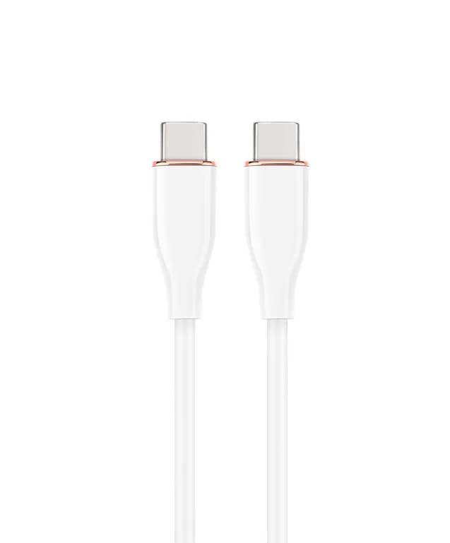 CABLU alimentare si date GEMBIRD, pt. smartphone, USB 2.0 Type-C (T) la USB 2.0 Type-C (T), 60W, 1.5m, protectie silicon, alb, "CC-USB2S-CMCM-1.5M-W"