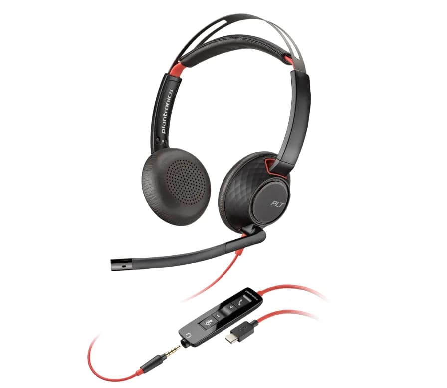 Casti Head-band HP Poly Blackwire 5220, Wired, noise-canceling, Negru
