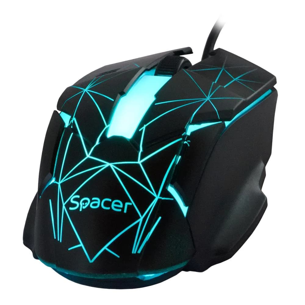 Kit Wired tastatura si mouse SPACER SP-GK-01, taste numerice, Negru — miniatură