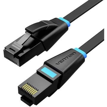 Patch cord UTP Vention, Cat. 6, RJ-45 (T) la RJ-45 (T), 15m, AWG32, 1000Mbps, plat, negru, "IBJBN" - 6922794745995