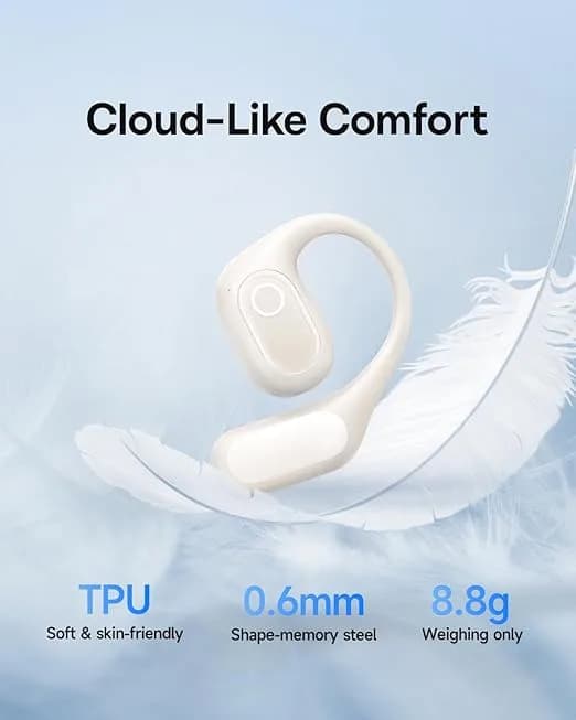 CASTI Baseus Bowie Eli 2i Fit Open-Ear True Wireless, on ear, pt smartphone, microfon pe casca, conectare prin Bluetooth 6.0, alb "A0102603" - 6932172696924 — miniatură