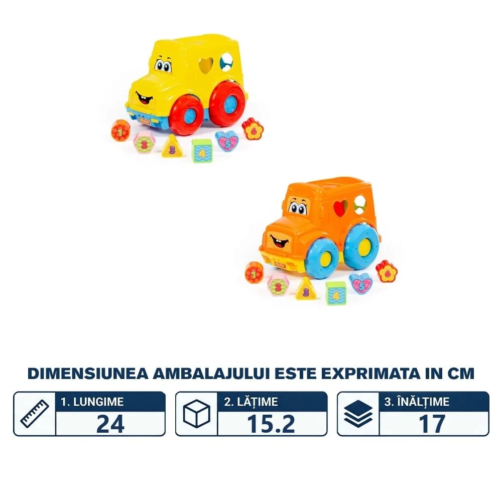 Autobuz + cuburi educative, 23.5x15.2x17 cm, Polesie — miniatură