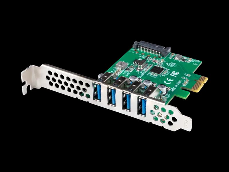 Placă PCI Express x1 4x USB-A 3.1 Gen1 low-profile