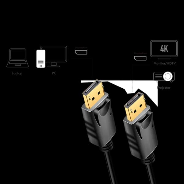 CABLU video LOGILINK, DisplayPort (T) la DisplayPort (T) 1.2, 5m, conectori auriti, rezolutie maxima 4K (3840 x 2160) la 60 Hz, plastic, triplu ecranaj, CCS, negru, "CD0103" — miniatură
