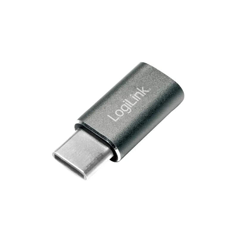 ADAPTOR LOGILINK, pt. smartphone, USB 3.0, USB Type-C (T) la Micro-USB (M), argintiu, "AU0041"