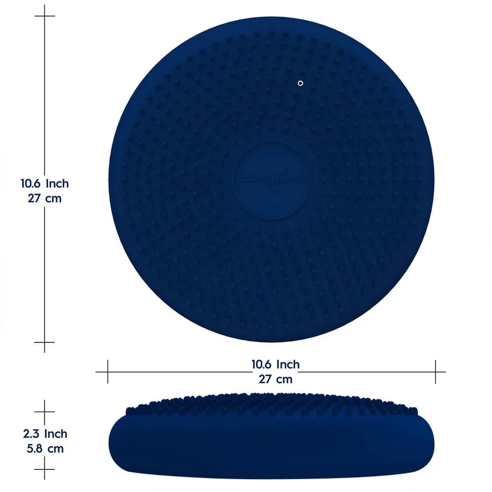 Pernă senzorială antimicrobiană Wiggle – Albastru 27 cm – Alternativă flexibilă de ședere – Bouncyband — miniatură