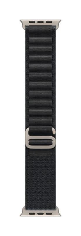 Curea pentru Apple Watch 49mm Black Alpine Loop - Medium - Natural Titanium Finish