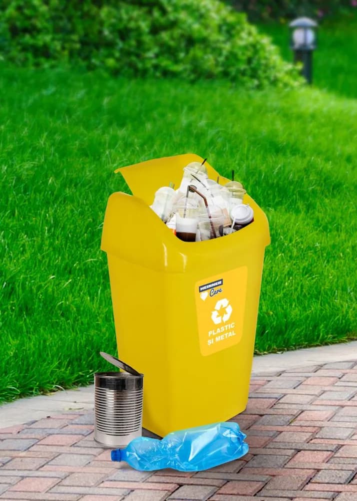 COS GUNOI CAPAC BATANT, RECICLARE ECO 35 L, GALBEN, HEINNER CARE — miniatură