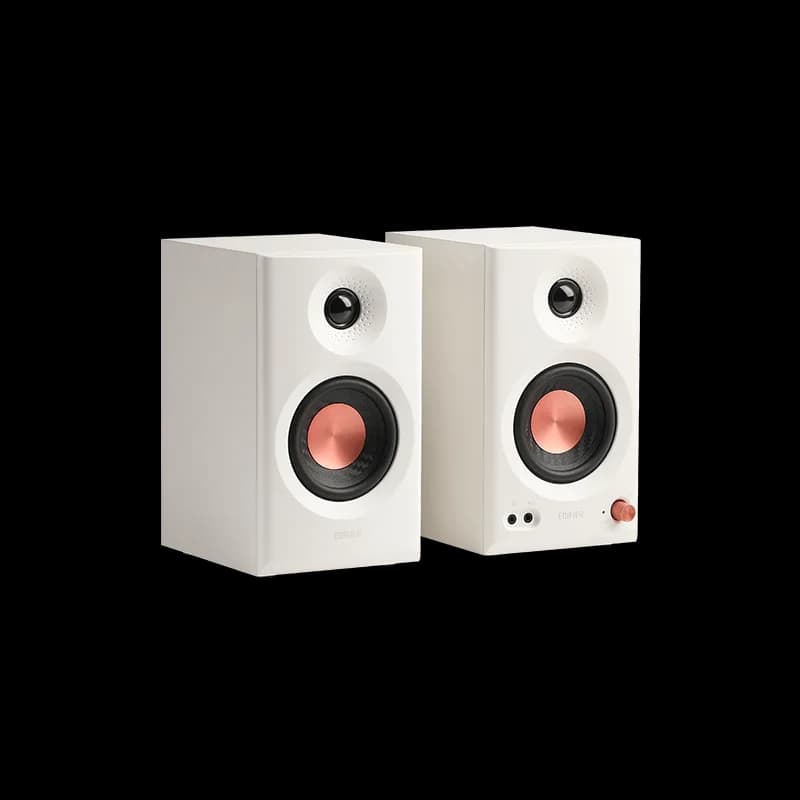 BOXE EDIFIER 2.0, RMS: 36W (2 x 18W), studio monitor, volum, bass, treble, intrare jack 6.35 TRS balanced, RCA, iesire casti, white, "MR3-W" — miniatură
