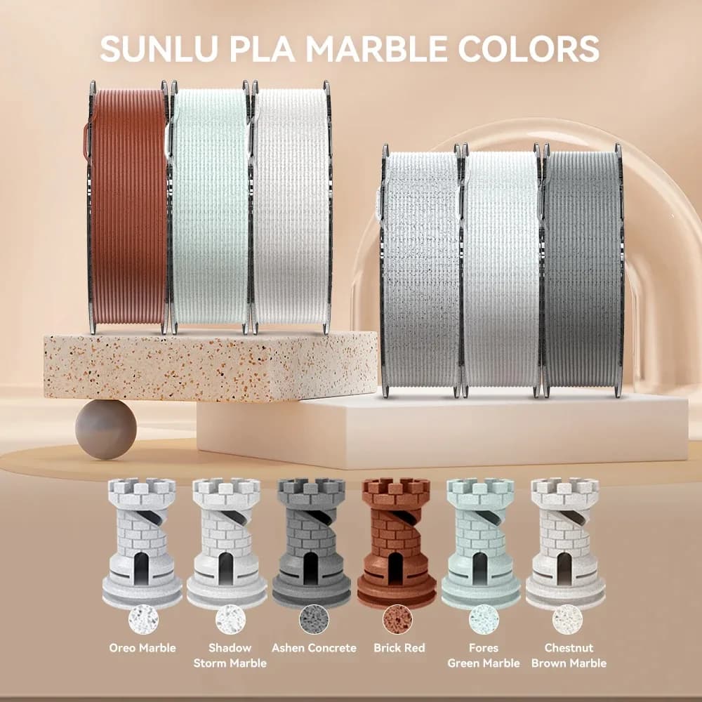 Filament Sunlu High-Speed PLA Marble – 1 kg (SL-Y-HSMarble-AC-1KG-A) — miniatură