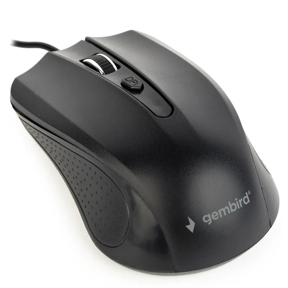 MOUSE GEMBIRD, PC sau NB, cu fir, USB, optic, 1200 dpi, butoane/scroll 4/1, negru, "MUS-4B-01"