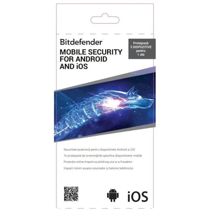 Scratch card Bitdefender Mobile Security Android <(>& <)> IOS scratchcard new3 dispozitive 1 an
