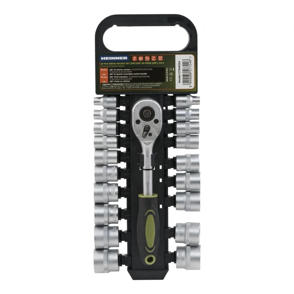 HEINNER SET 20 PIESE 3/8" CR-V