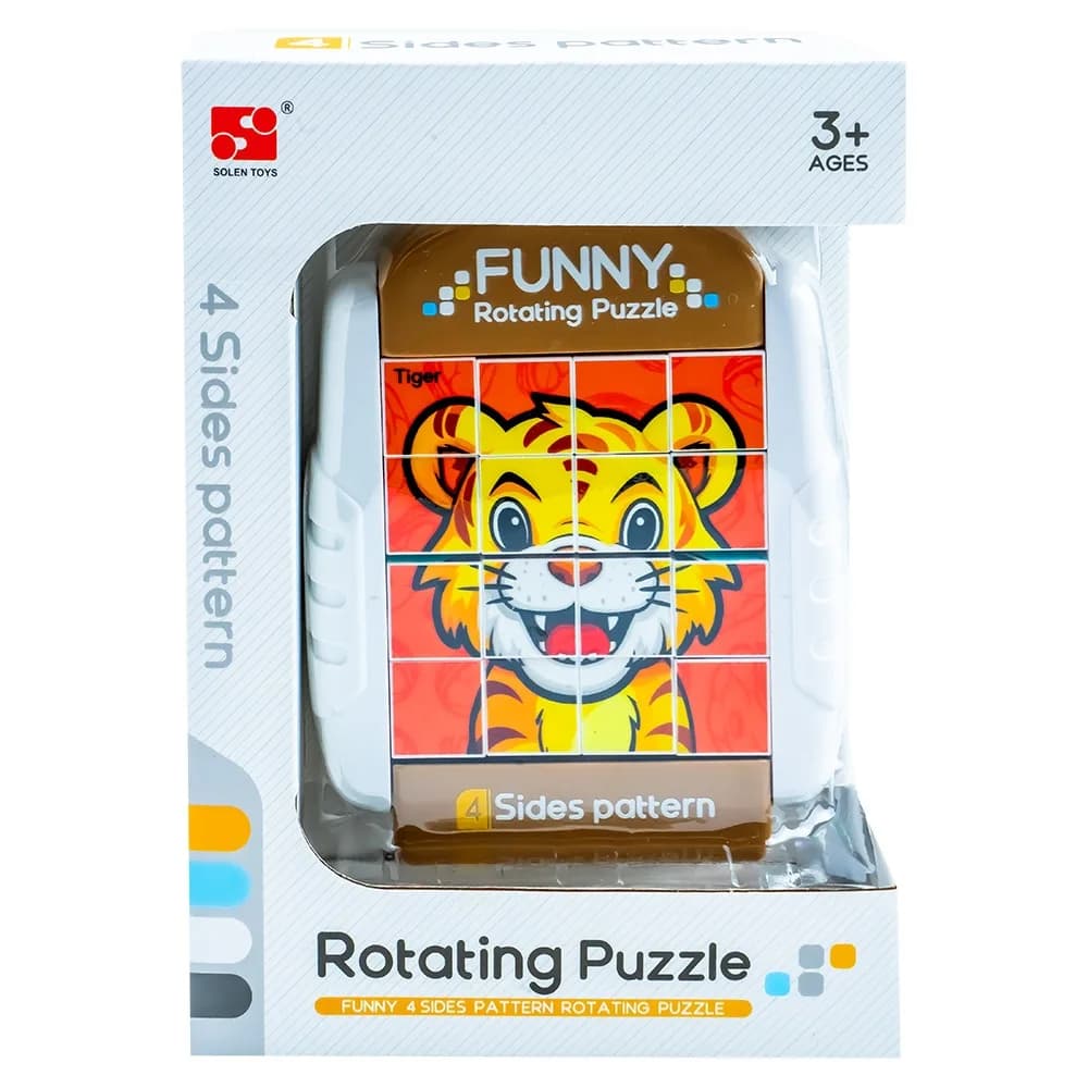 Puzzle educativ, cu 4 fete, Animale — miniatură