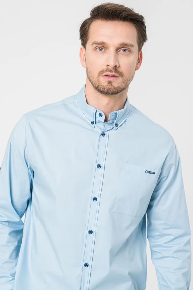 CAMASA CASUAL BARBATI LIGHT BLUE M — miniatură