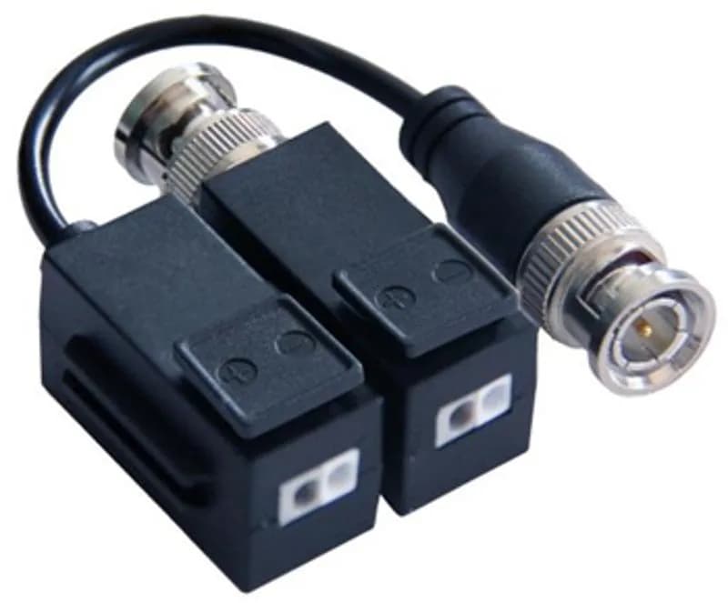 Video balun  DS-1H18-A, Video balun pasiv Hikvision,  DS-1H18-A ; set 2 bucati ( o bucata cu cablu si o bucata fara cablu); transmite semnal video pe cablu UTP pana la 350m; compatibil standard HDCVI/TVI/AHD/CVBS, greutate 39g