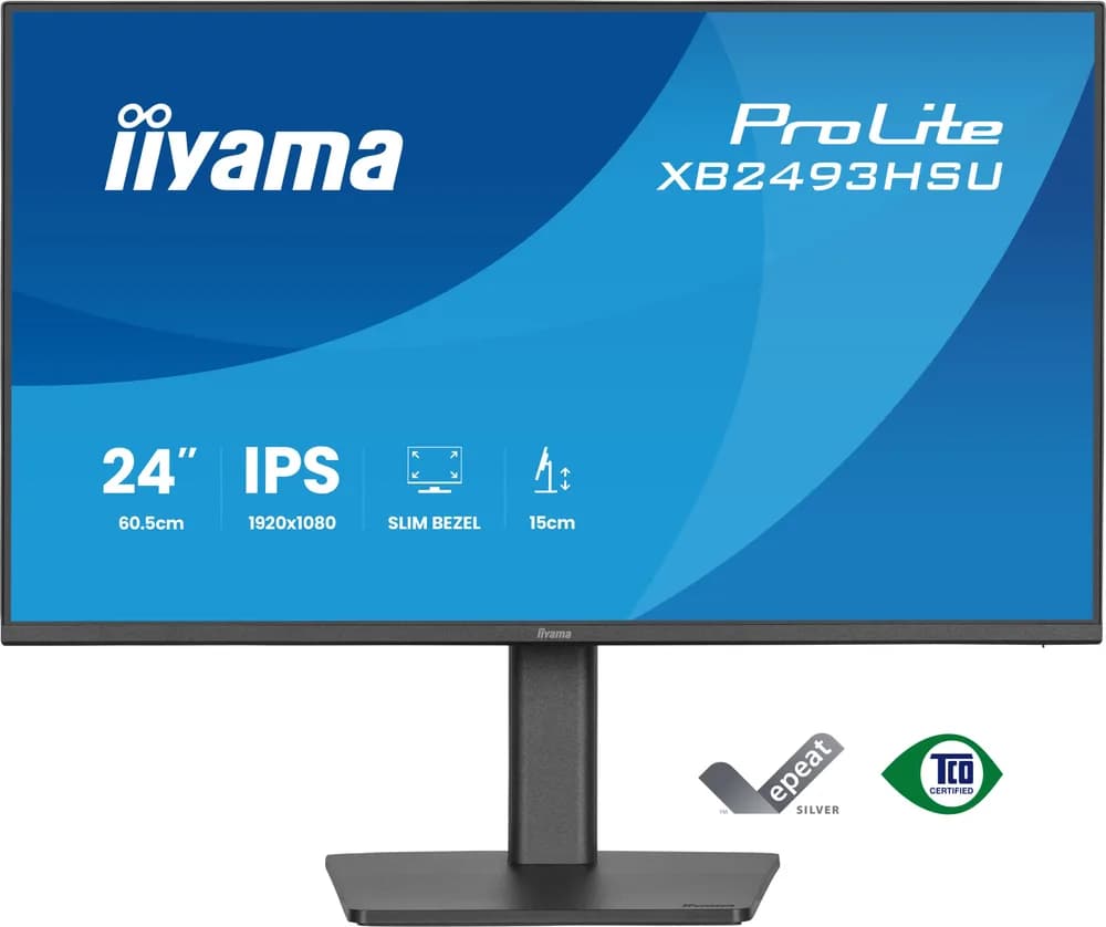 IIYAMA Monitor LED XB2493HSU-B1 23.8" IPS 1920x1080 120Hz, 16:9. 350cd, 1500:1, 1ms, HDMI, DP, USB HUB, Full Ergo, Pro "XB2493HSU-B1" — miniatură