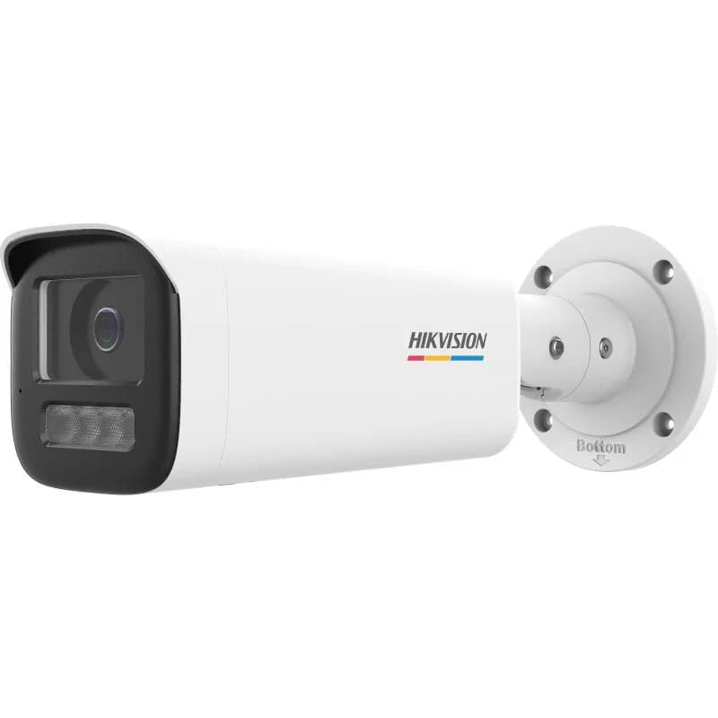 Camera de supraveghere IP Bullet 4MP ColorVu Hikvision DS-2CD1B47G2H- LIUF(2.8MM), lentila fixa 2.8mm, iluminare: Color: 0.0005 Lux @ (F1.0, AGC ON),B/W: 0 Lux with IR: 50m, microfon incorporat, slot card de memorie: microSD/microSDHC/microSDXC card pana la 512 GB, alarma la evenimente:Motion
