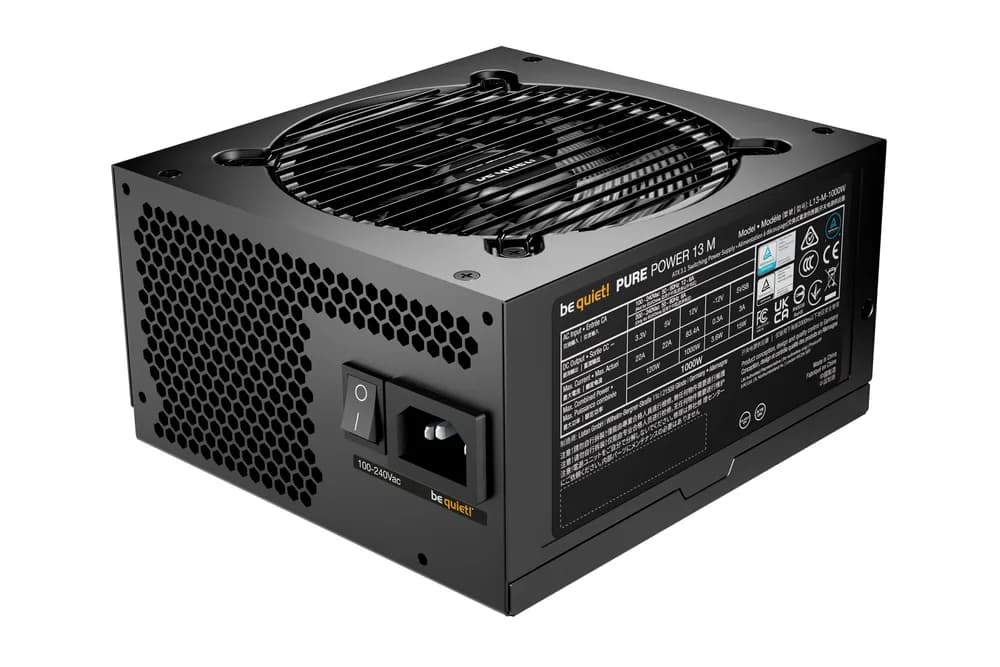 SURSA be quiet "PURE&nbsp;POWER 13 M", 1000W, certificare 80 Plus Gold, modulara, LLC + SR + DC/DC, fan 120mm, negru, "BP028EU" — miniatură