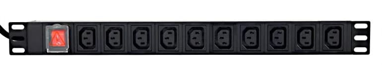 PDU GEMBIRD 1U pt. rack 19 inch, 10 prize IEC, intrare IEC, max 16 A, on/off, 2 m, "EG-PDU-10C132C19"